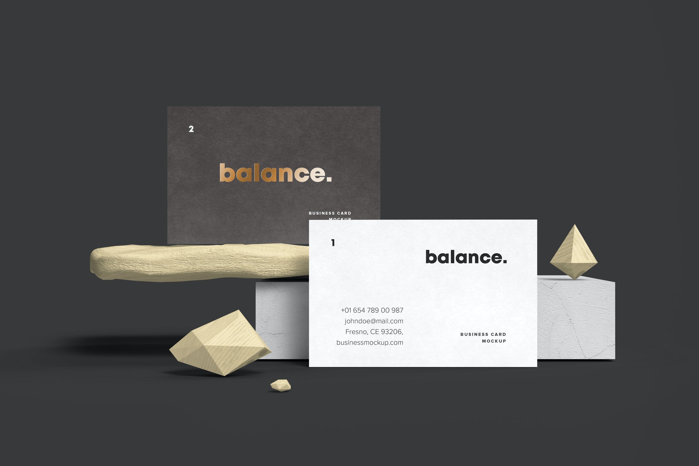 6款逼真商务名片卡片设计展示样机 Business Card Mockup 85×55