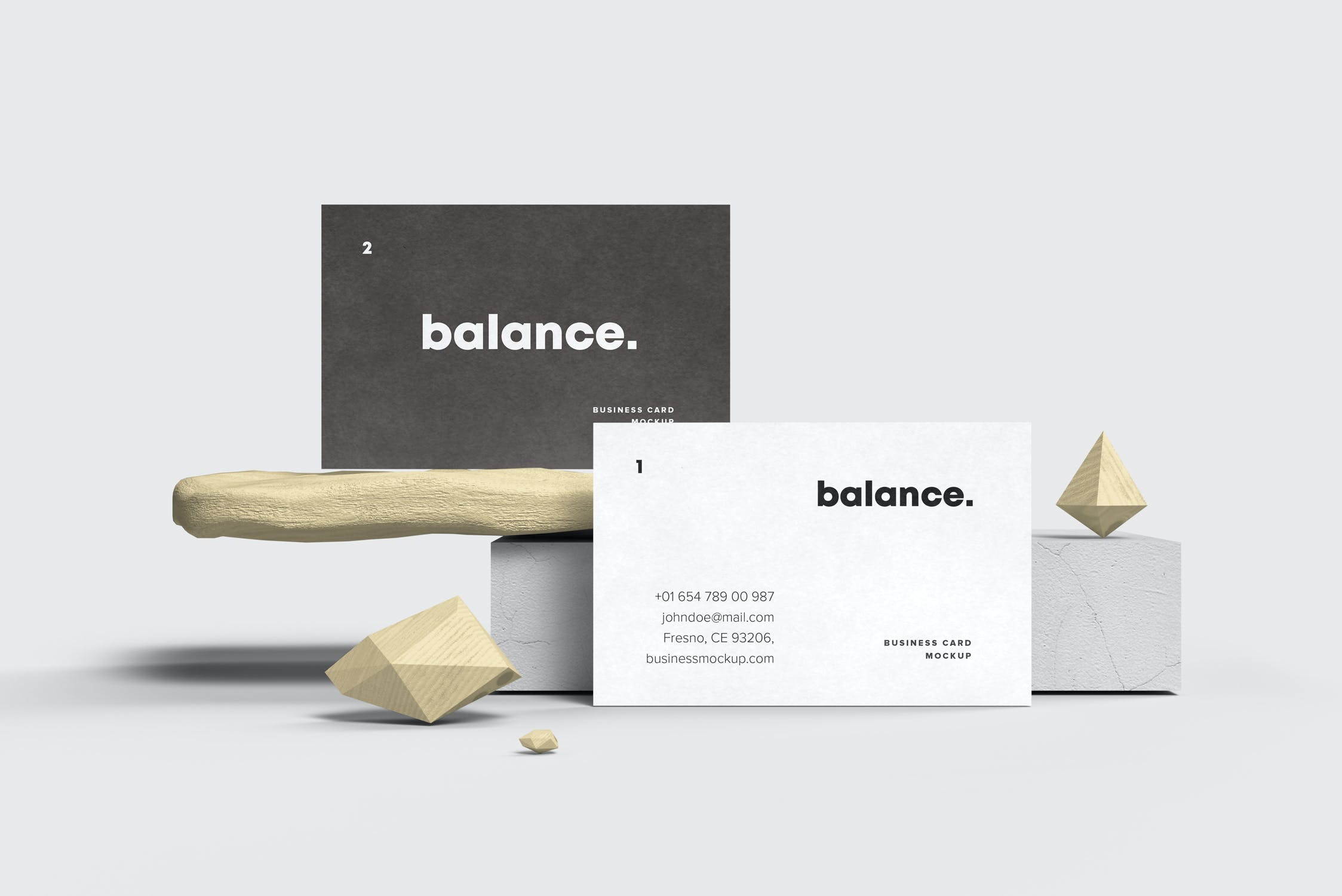 6款逼真商务名片卡片设计展示样机 Business Card Mockup 85×55