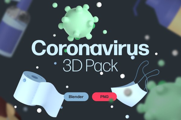 8款彩色卡通3D立体防疫抗病毒主题插画图标素材