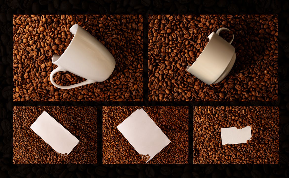 咖啡品牌VI设计展示智能贴图样机PSD模板