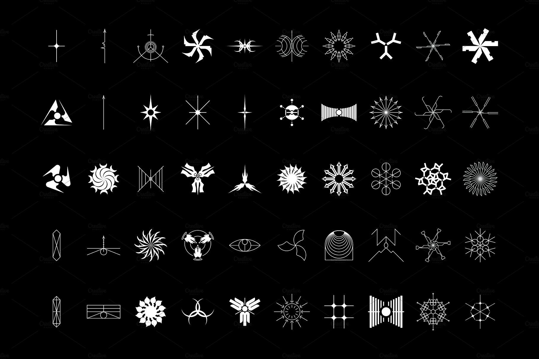100款现代潮流抽象几何Logo标志图形矢量设计素材