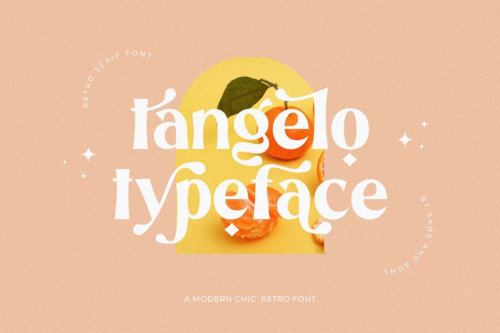 Tangelo-现代复古品牌邀请函徽标logo设计无衬线英文字体