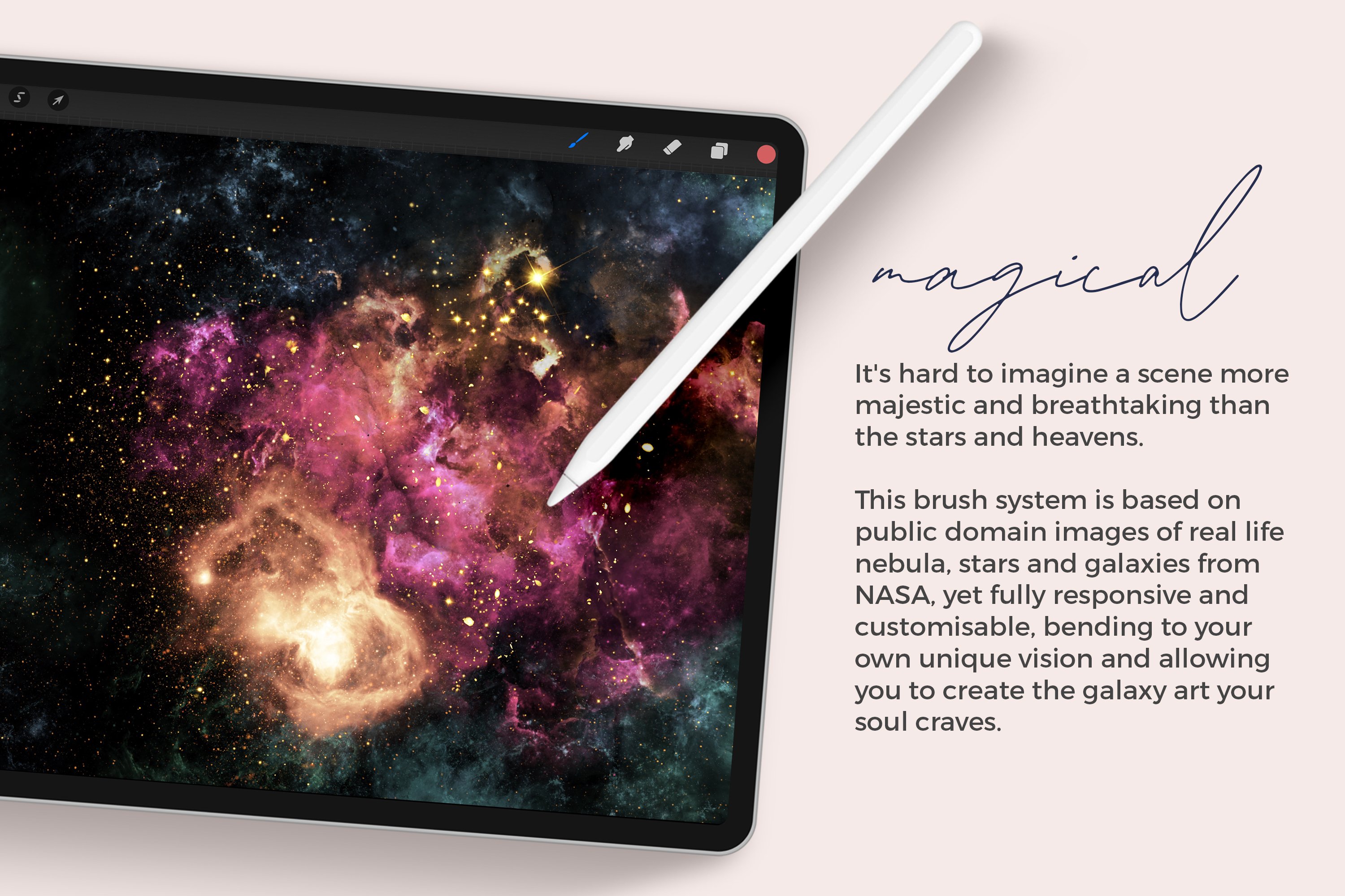 宇宙银河星系星云天体艺术绘画iPad Procreate绘画笔刷