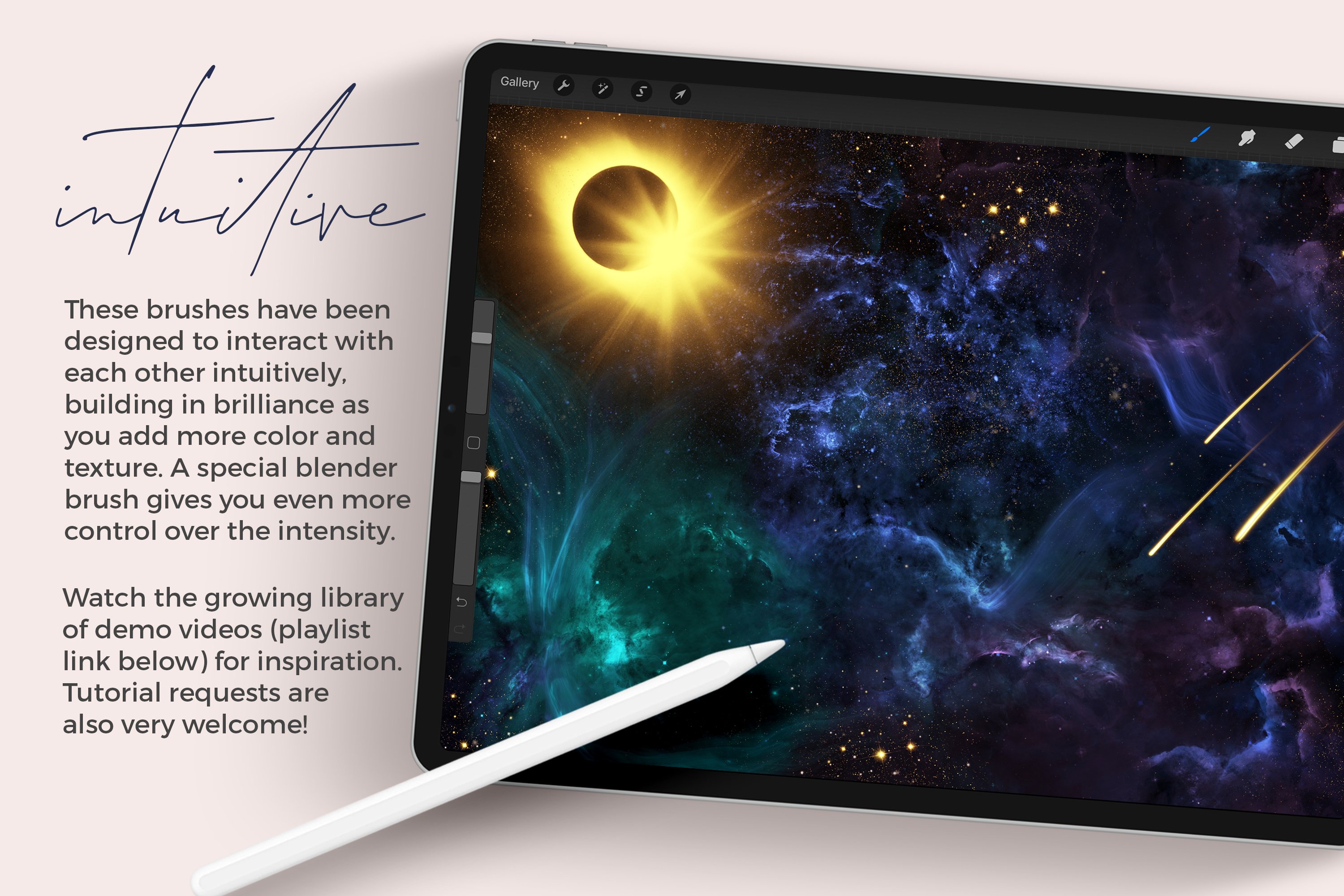 宇宙银河星系星云天体艺术绘画iPad Procreate绘画笔刷