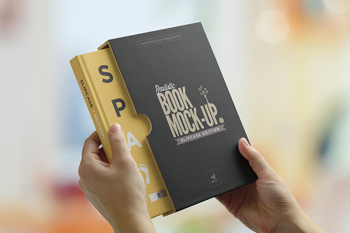 10款带书匣封套精装书籍设计展示贴图样机模板 Book Mockup Slipcase Edition
