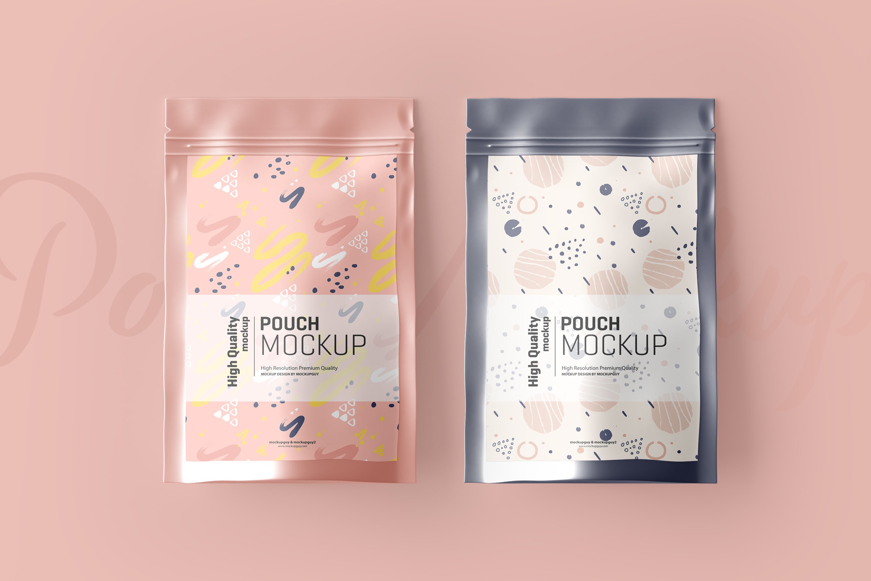 15款自立式食品小零食塑料自封袋设计贴图样机 Stand Up Pouch Mockup
