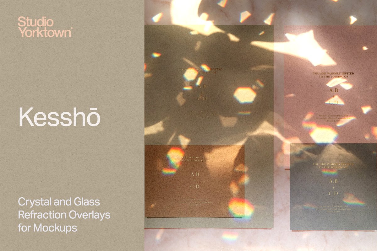 10款水晶光斑光折射叠加效果背景纹理素材 Kessho – Crystal Light Overlays