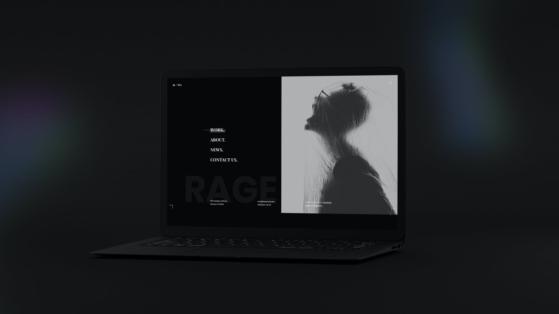 网站界面黑色笔记本电脑屏幕展示样机