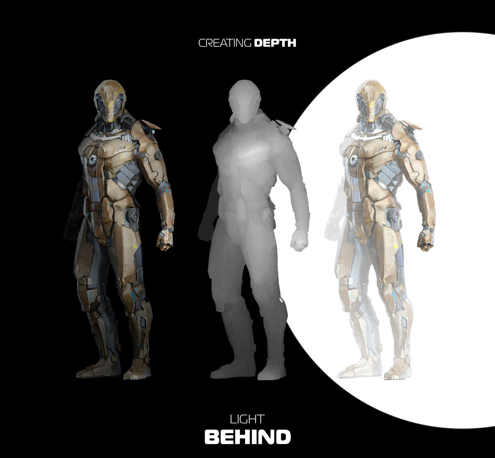 未来科幻金属变形盔甲机器人3D立体模型PS设计源文件