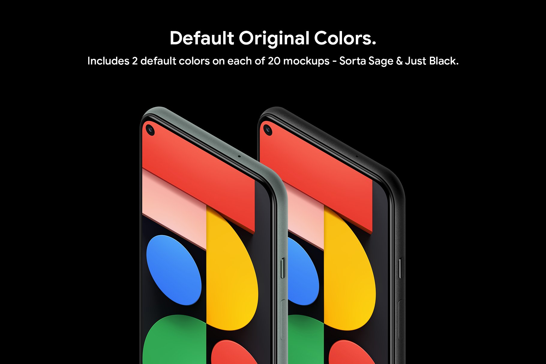 多角度高级质感谷歌Google Pixel 5手机UI作品贴图展示PS样机