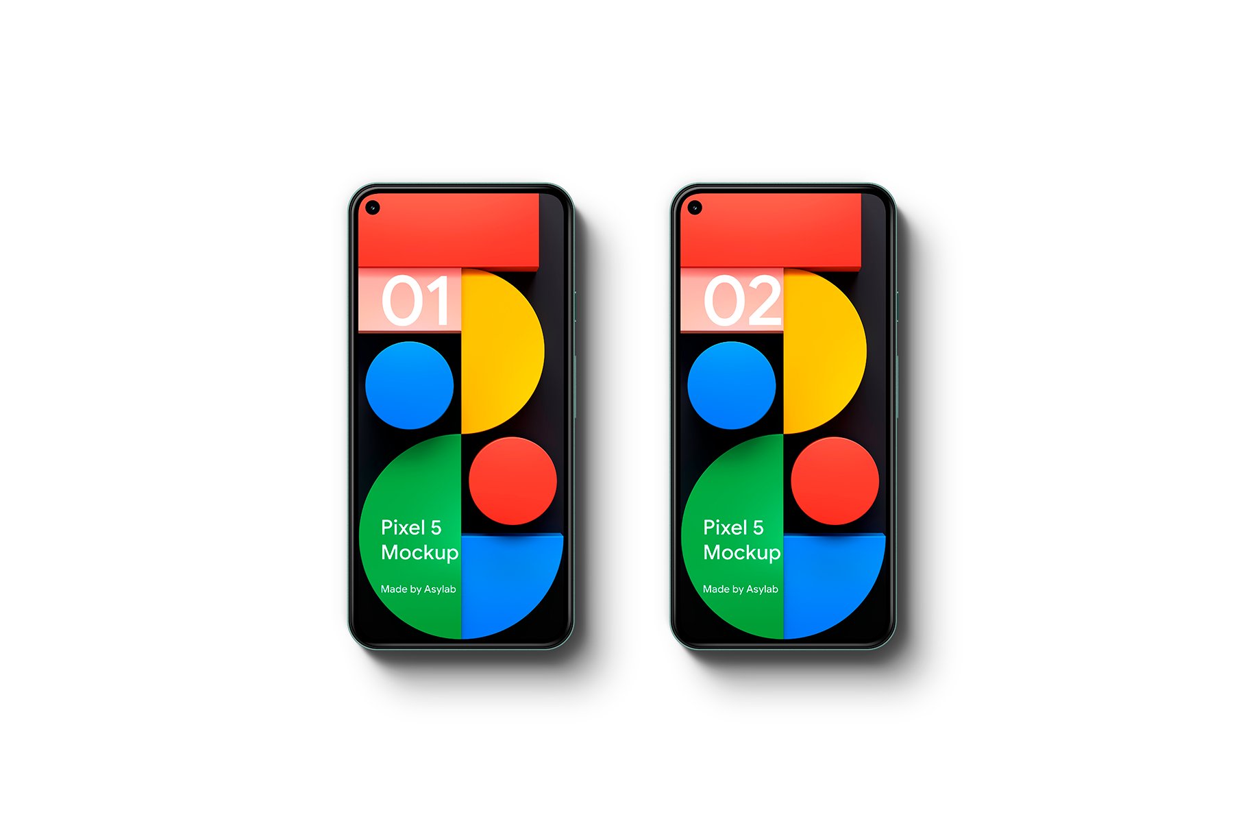 多角度高级质感谷歌Google Pixel 5手机UI作品贴图展示PS样机