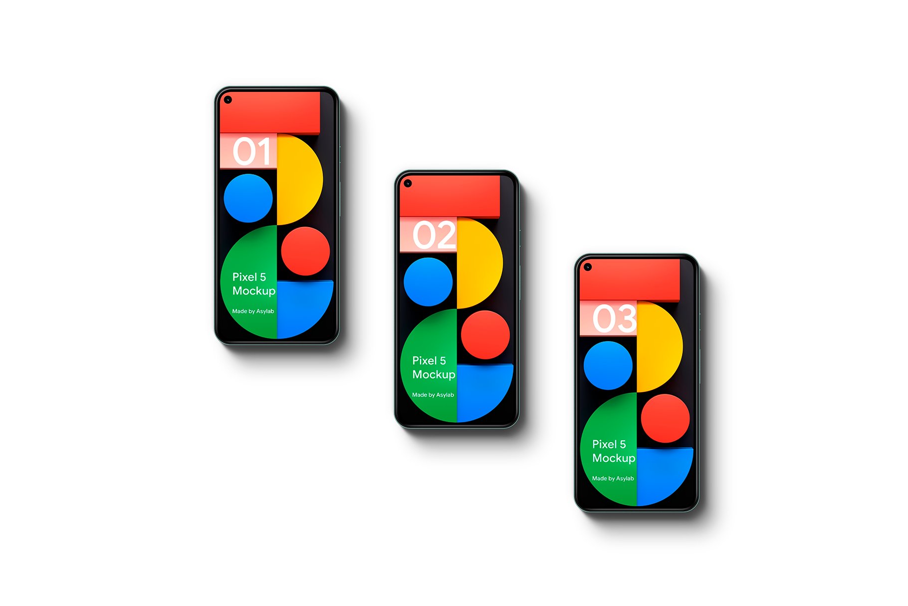 多角度高级质感谷歌Google Pixel 5手机UI作品贴图展示PS样机