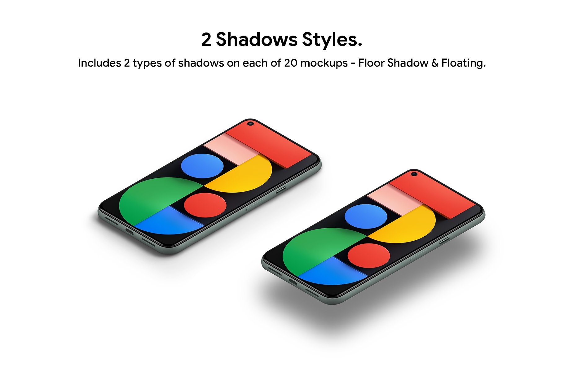 多角度高级质感谷歌Google Pixel 5手机UI作品贴图展示PS样机