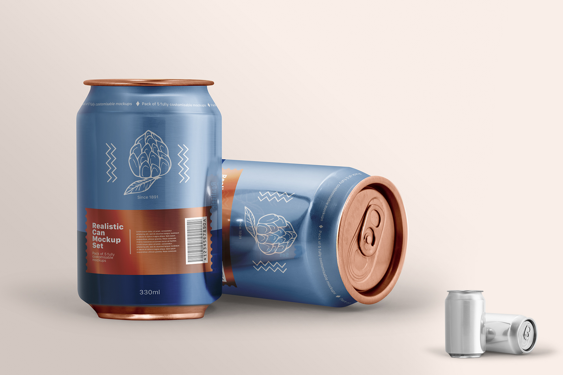 苏打水饮料易拉罐设计展示样机