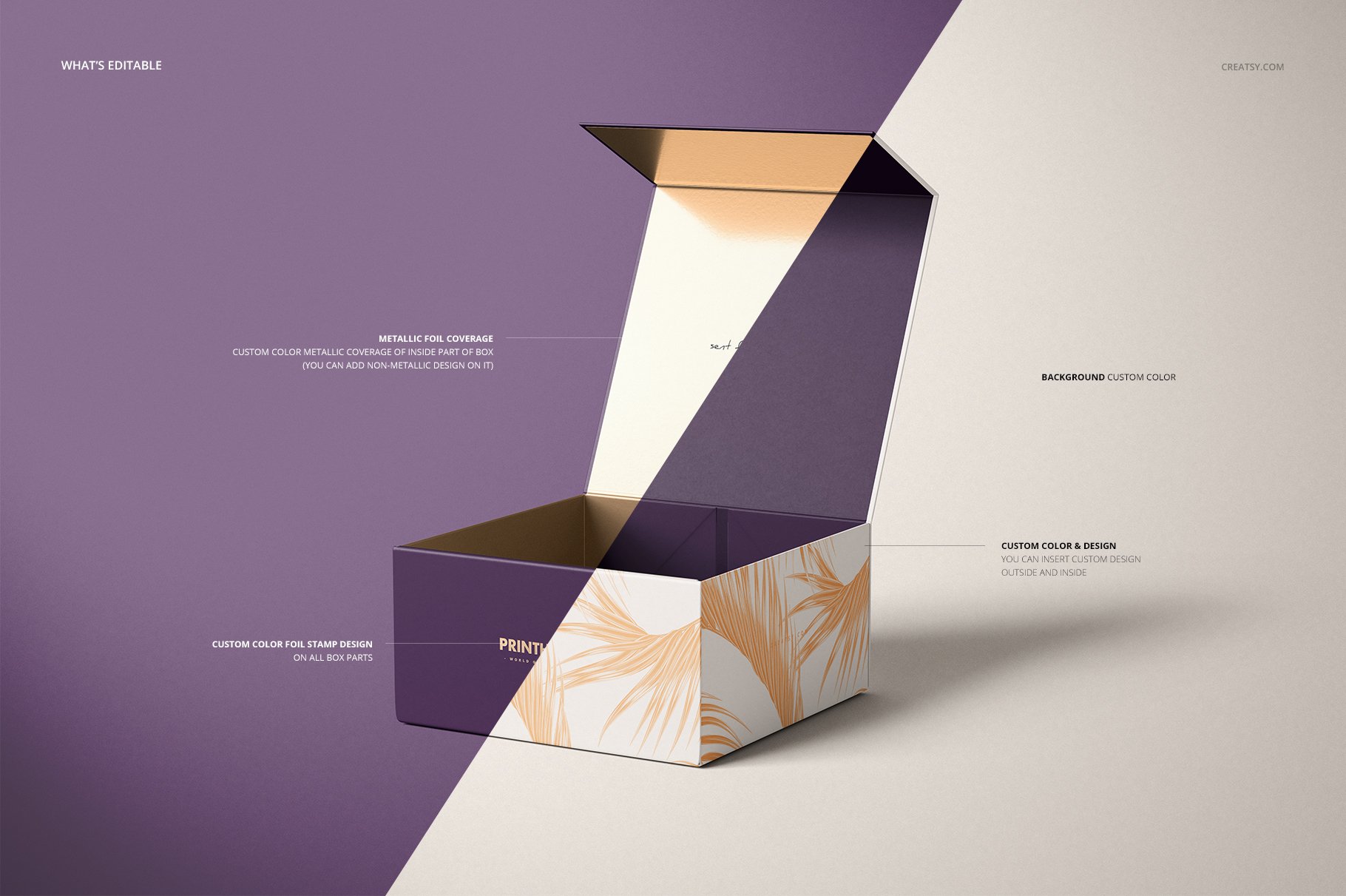 磁性产品礼品包装纸盒设计展示样机