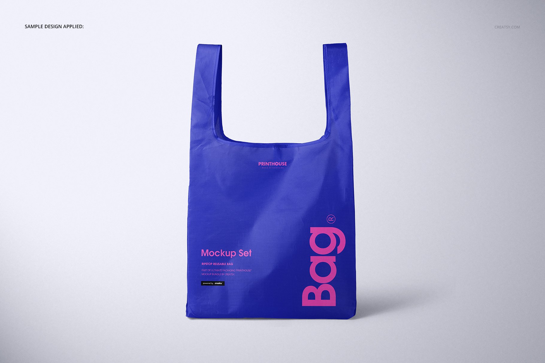 尼龙环保购物手提袋设计展示贴图样机PS素材Ripstop Reusable Bag Mockup Set