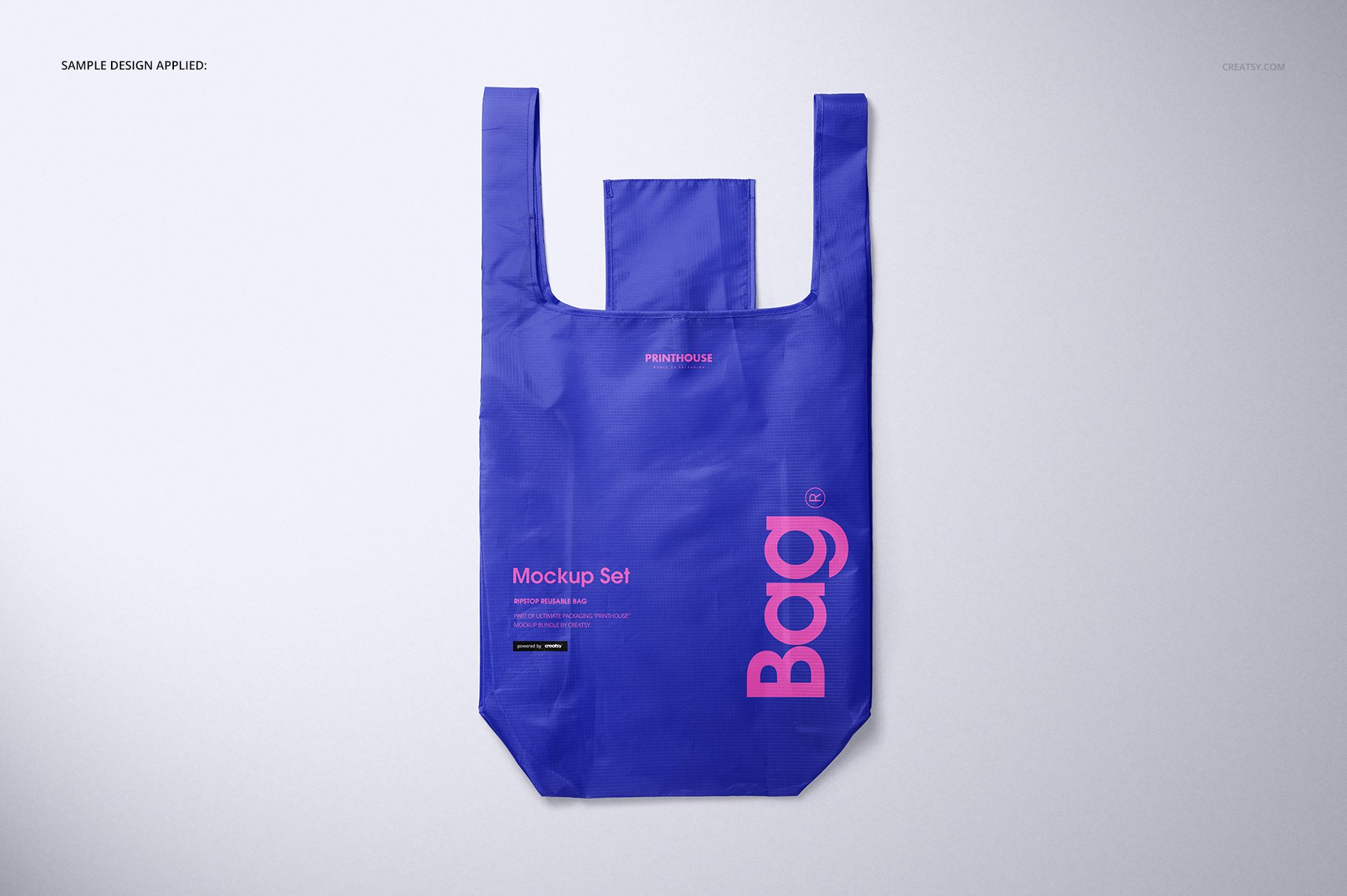 尼龙环保购物手提袋设计展示贴图样机PS素材Ripstop Reusable Bag Mockup Set