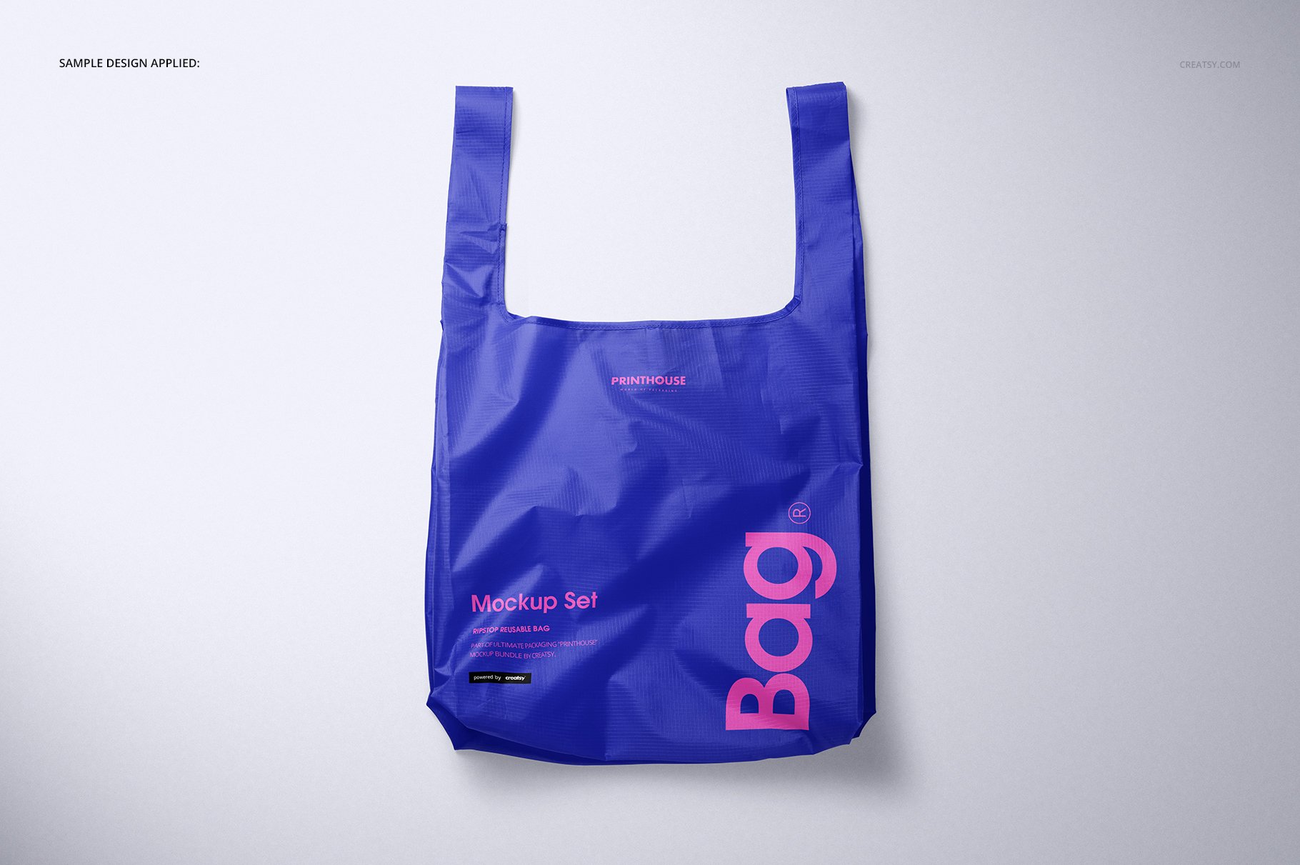 尼龙环保购物手提袋设计展示贴图样机PS素材Ripstop Reusable Bag Mockup Set