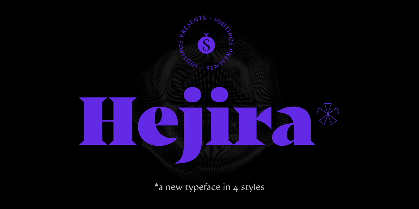 潮流时尚尖锐杂志海报标题徽标Logo设计逆反差衬线英文字体家族 Hejira Font Family