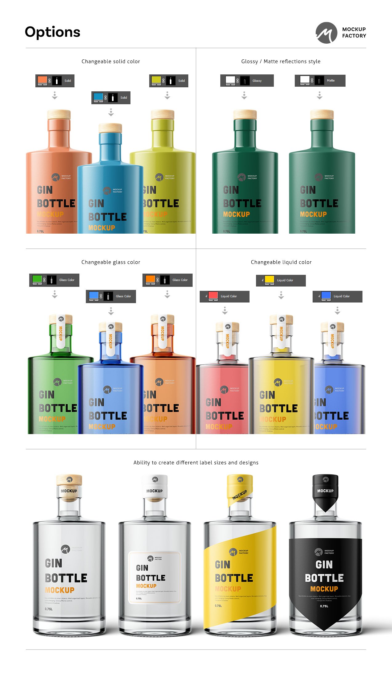 杜松子酒玻璃瓶样机模型Gin Bottle Mockup Vol.2