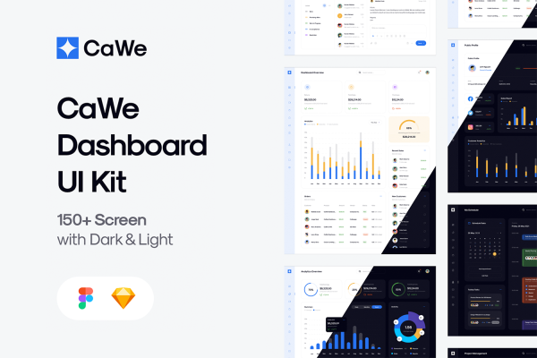 高级网站后台管理Dashboard UI Kit界面设计模板CaWe Dashboard UI Kit