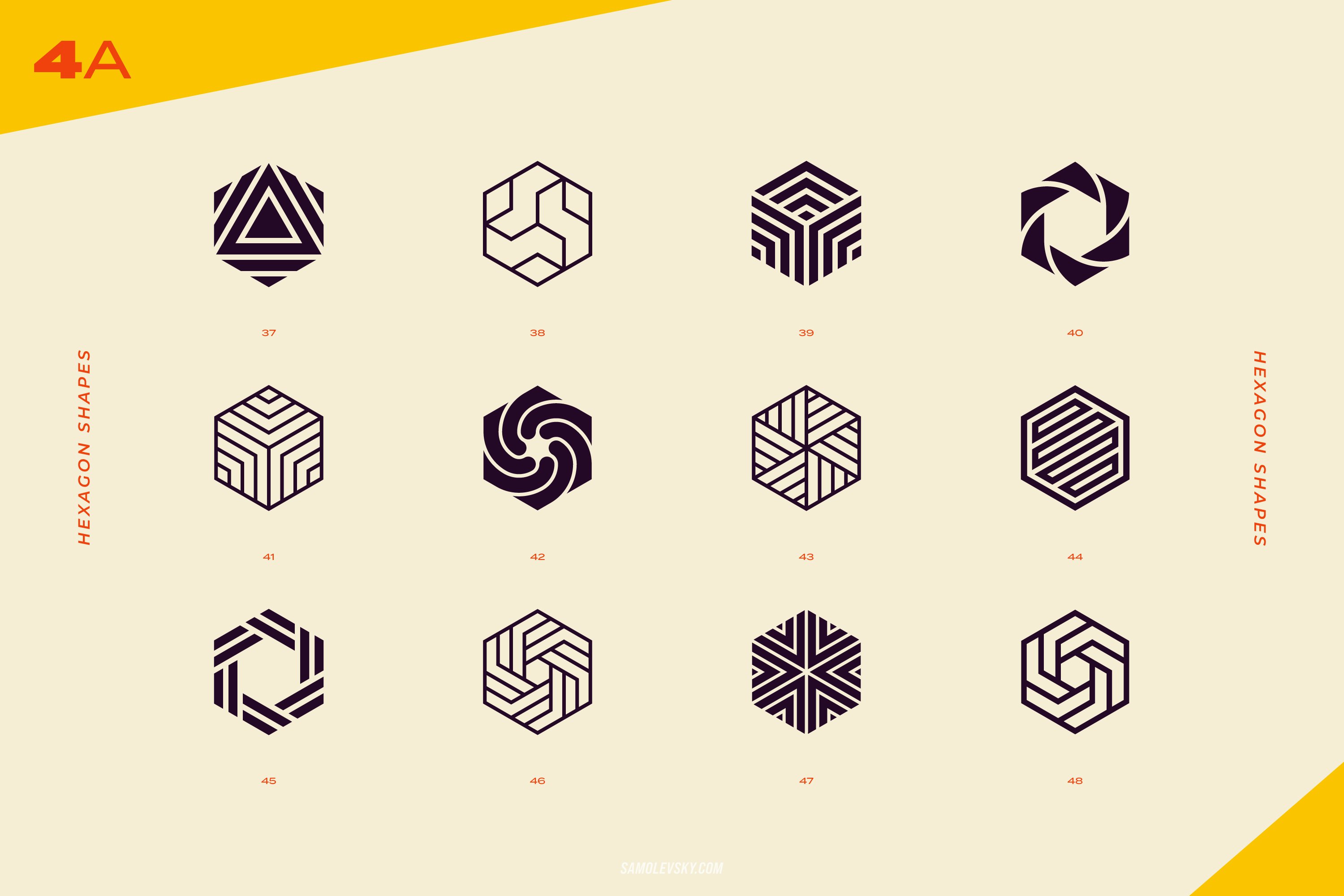 96 个抽象几何形状标志和图形元素矢量素材-96 Logo marks & geometric shapes