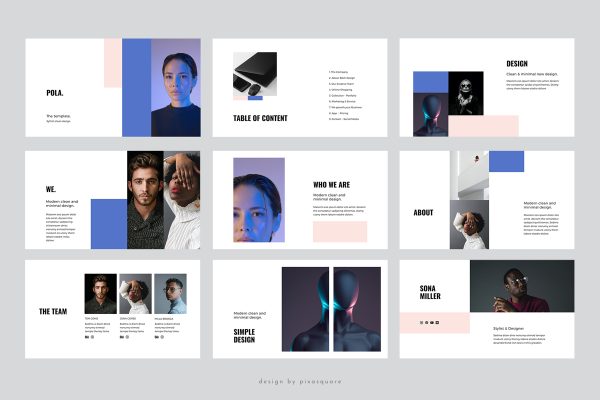 时尚简介人物团队介绍ppt模版POLA – Powerpoint Design Template