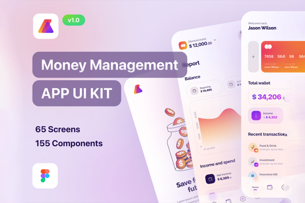 资金管理应用UI工具包Letify – Money Management App UI Kit