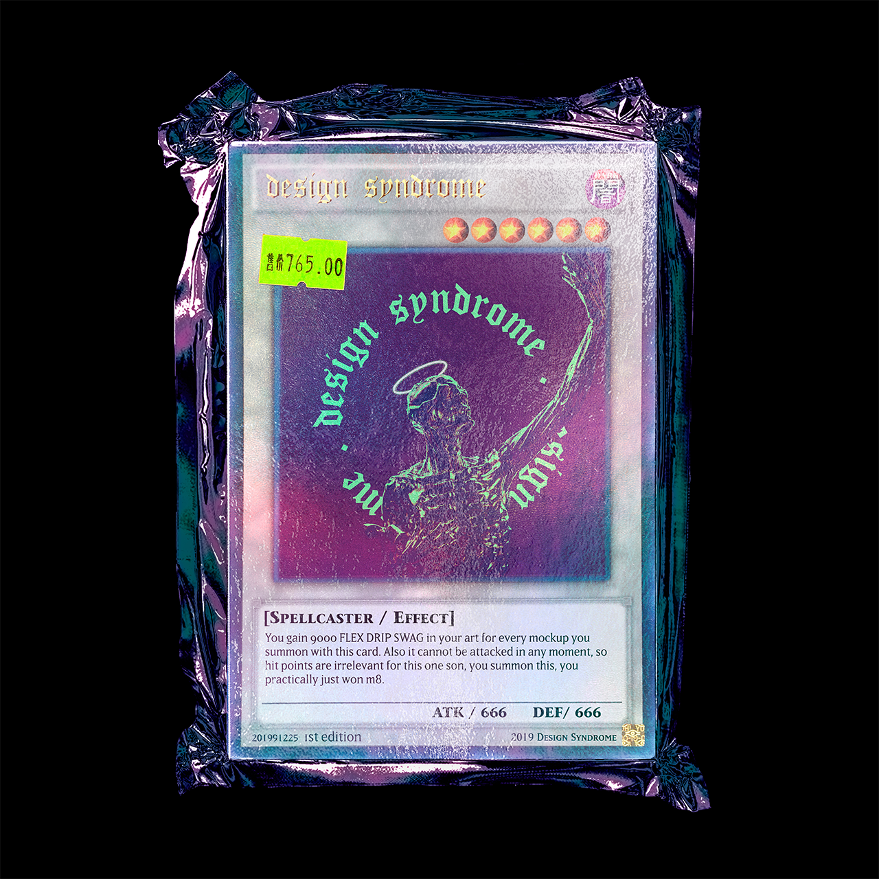 塑料真空塑封卡片包装袋设计贴图PSD样机模板 Yu-Gi Card Mockup