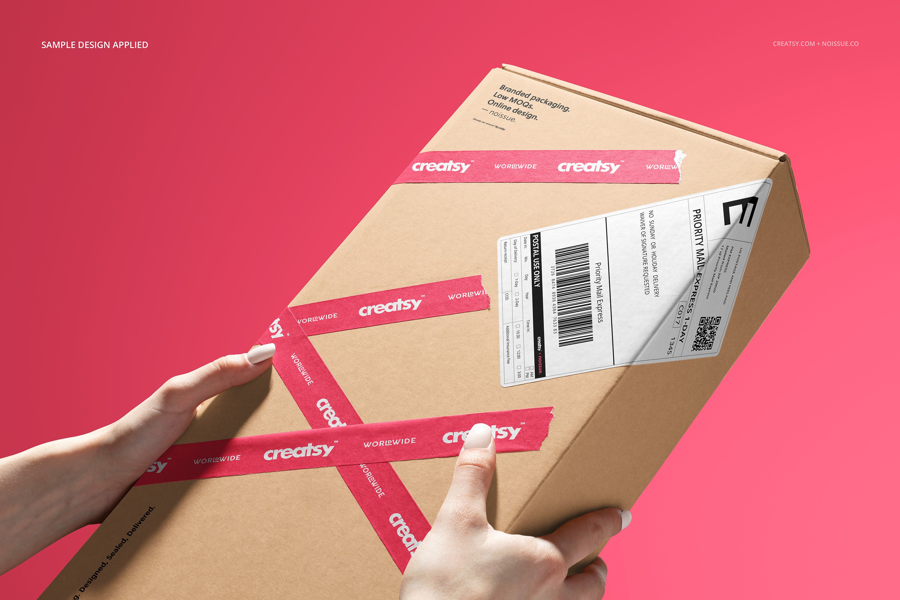 17款高品质快递邮件包装箱气泡袋标签设计展示贴图样机合集 Noissue Shipping Labels Mockup Set
