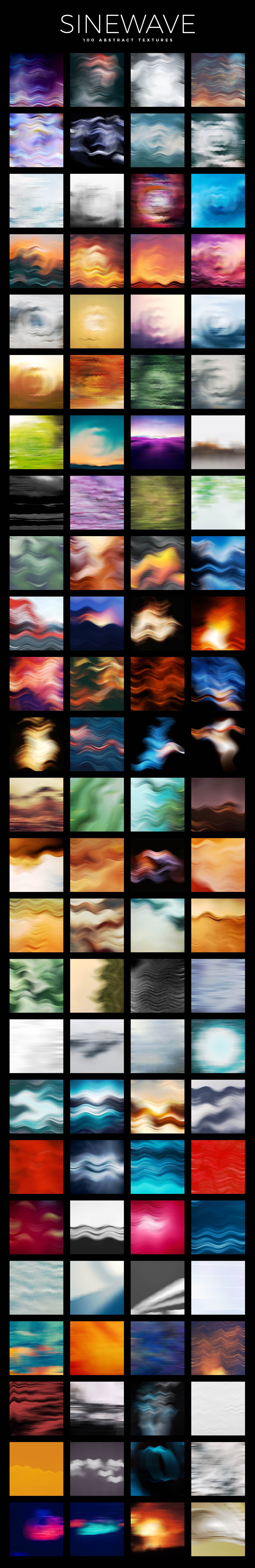 100款炫彩艺术抽象流体渐变扭曲波浪装饰背景底纹图片设计素材 Sinewave – 100 Abstract Textures