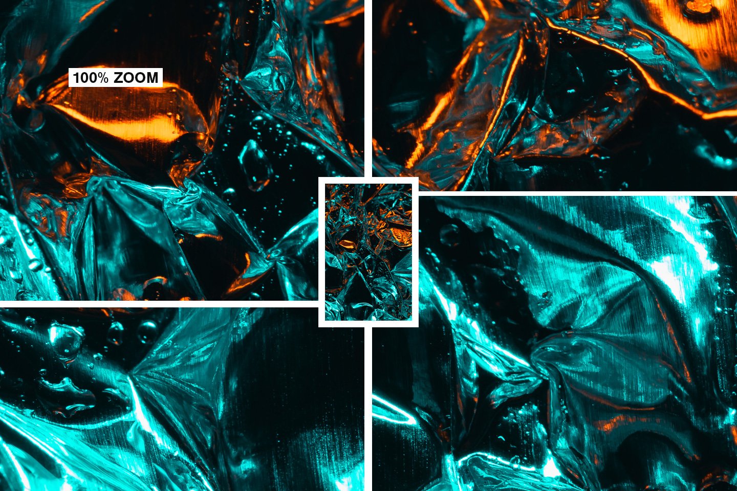 抽象的褶皱金属锡箔纹理背景高清图片素材Cipher – Abstract Metal Foil Texture