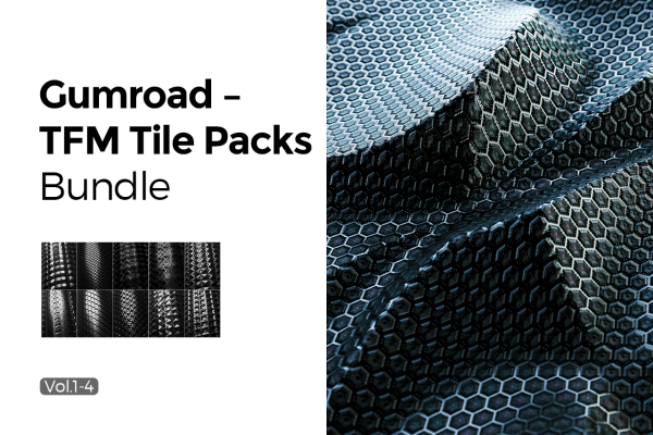 金属片纺织品平铺贴图材质素材 Gumroad – TFM Tile Packs Bundle Vol.1-4