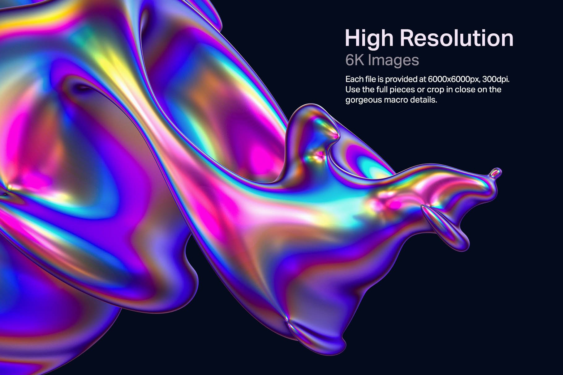 24款潮流抽象彩虹金属全息镭射艺术3D立体图形PNG免抠图片素材 Hyper – Abstract Cyclone Shapes