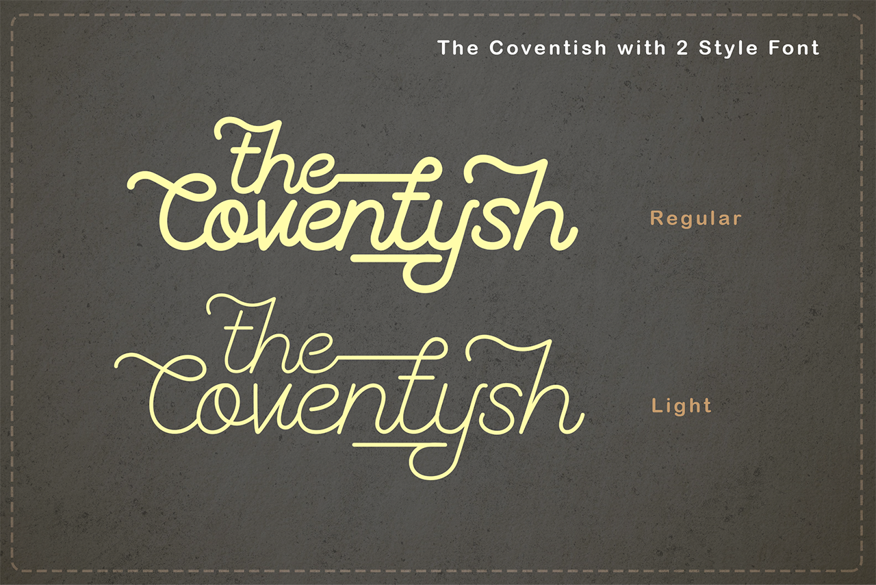 创意艺术连体手写英文字体The Coventysh – Monoline Script Font