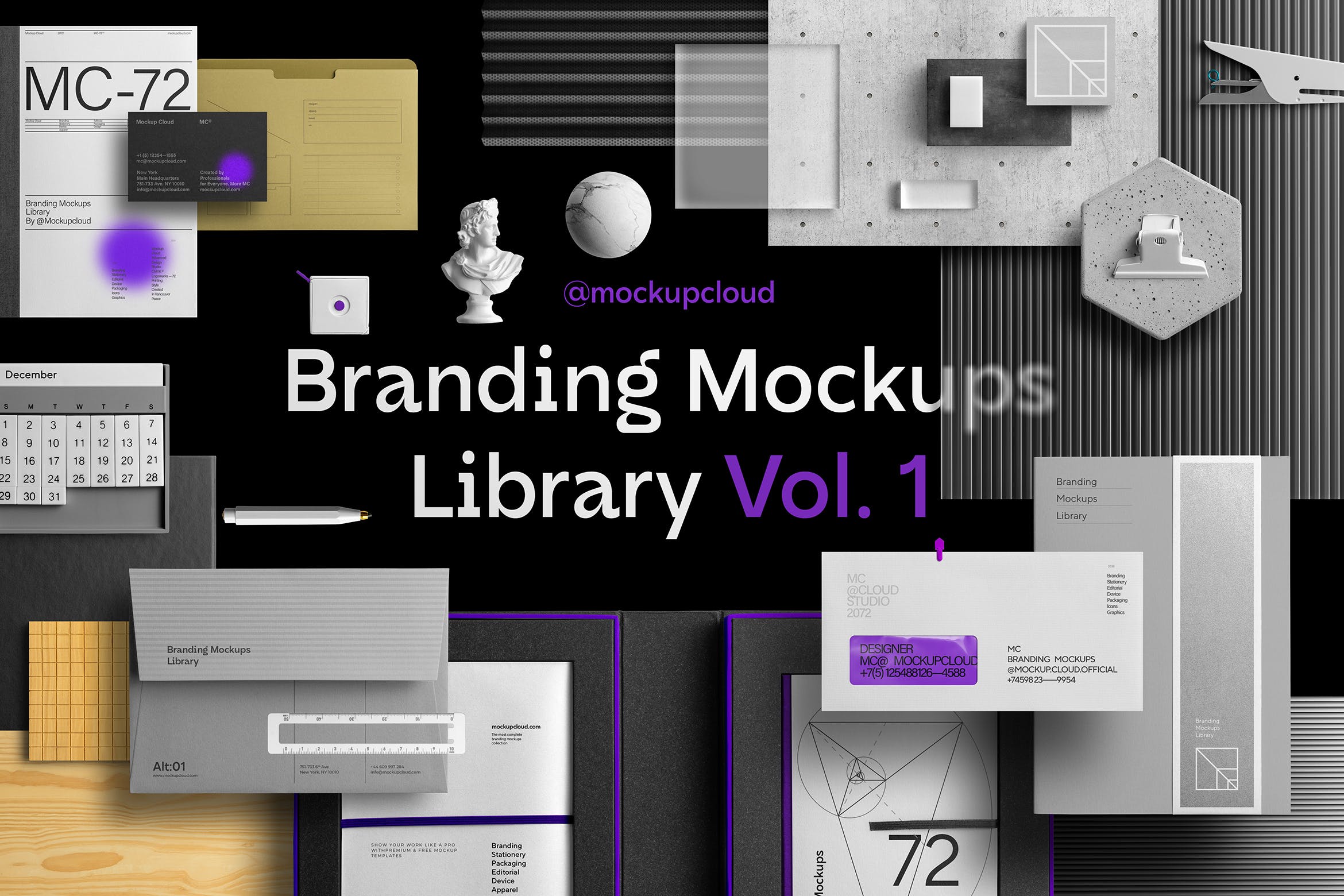 品牌设计文具和印刷品设计展示样机-Branding Mockups Library Vol. 1