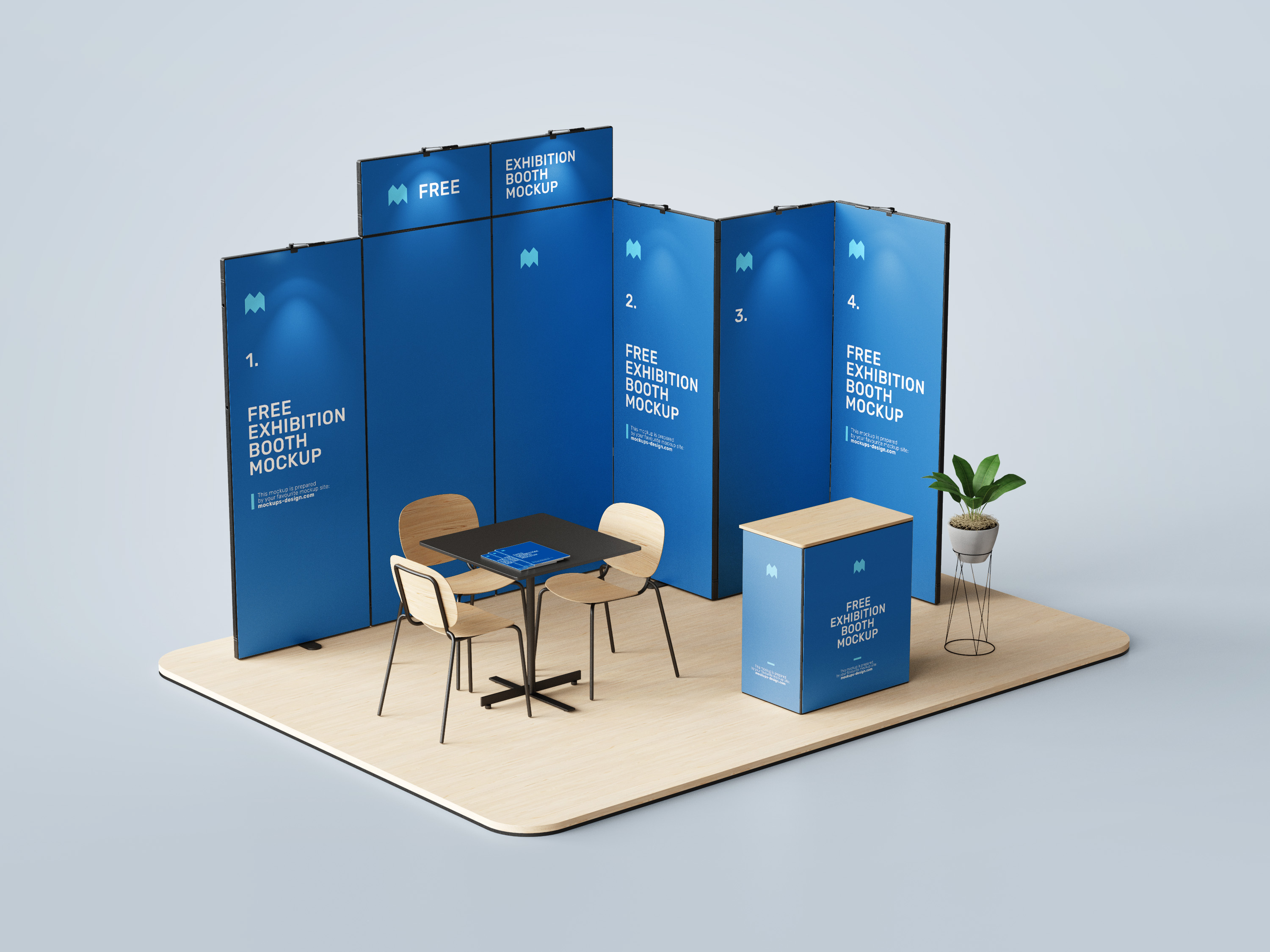 可商用展会小展台展牌设计展示样机exhibition booth mockup