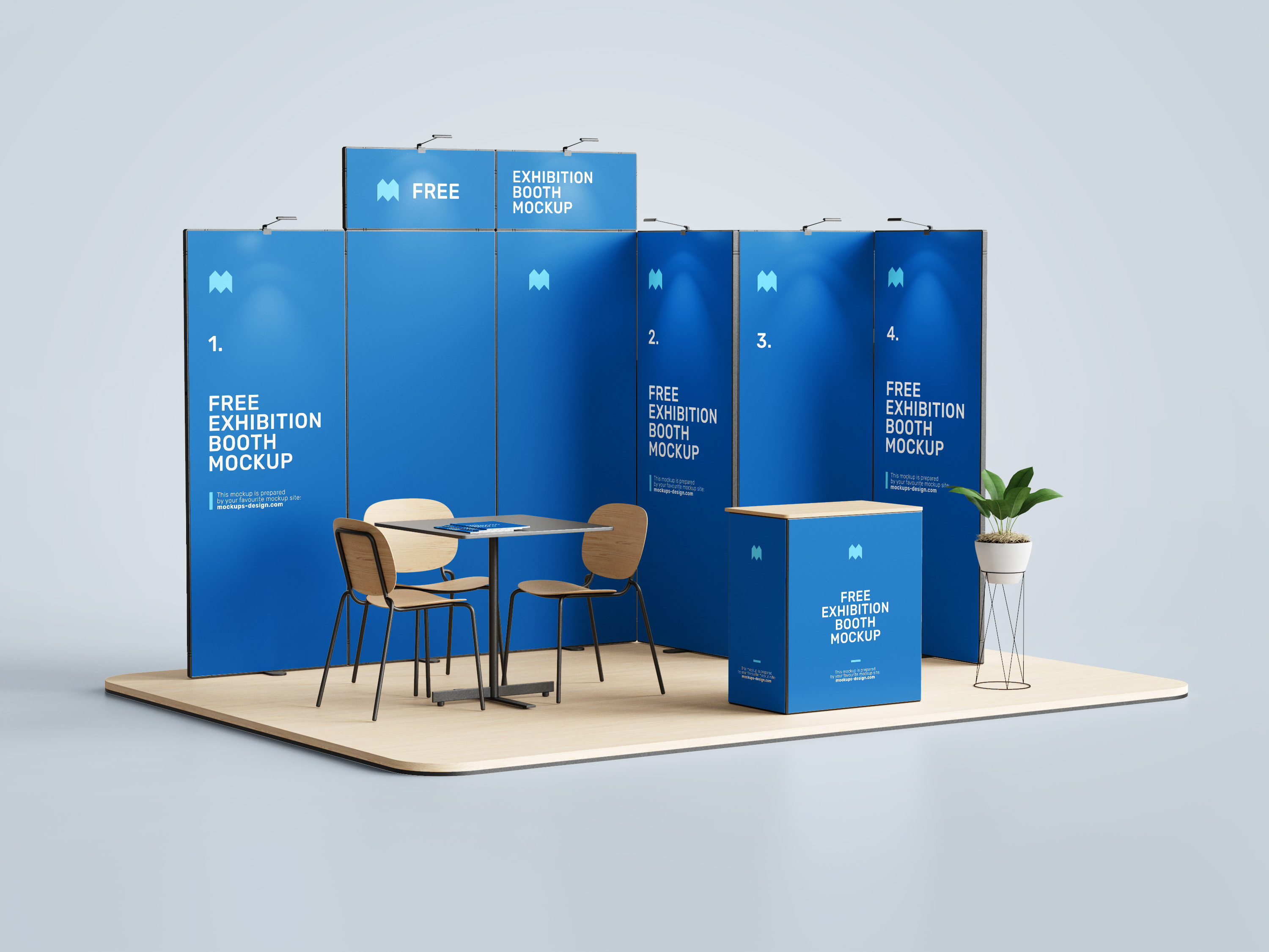 可商用展会小展台展牌设计展示样机exhibition booth mockup
