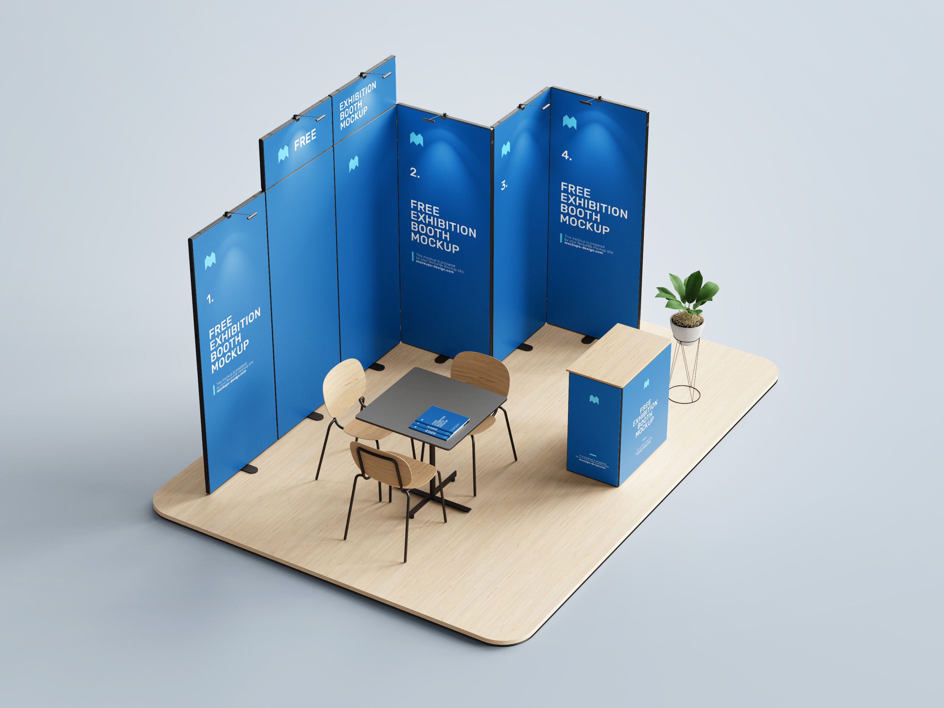 可商用展会小展台展牌设计展示样机exhibition booth mockup
