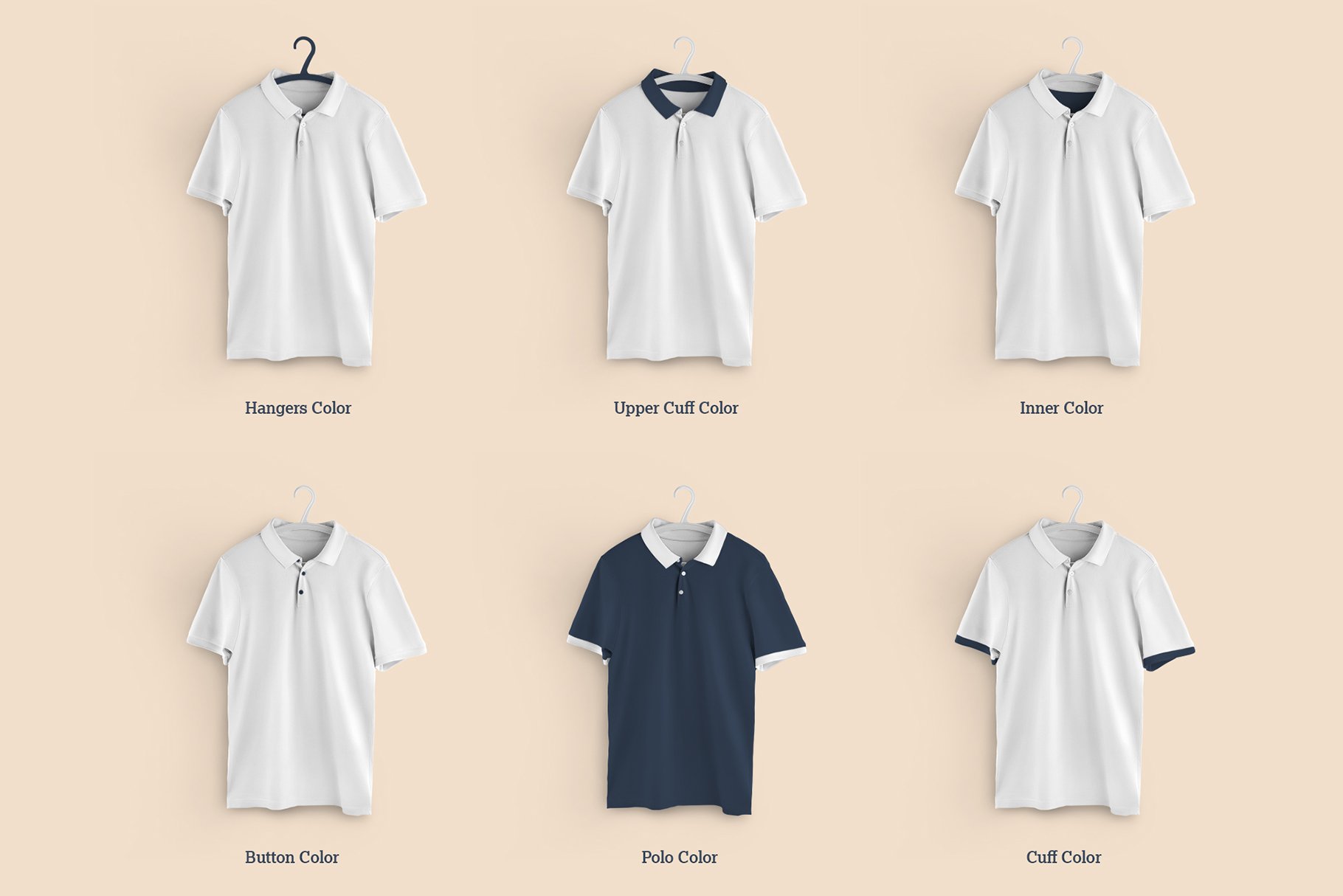 8款男士Polo半袖衫设计展示贴图样机模板 8 Mockups Men Polo