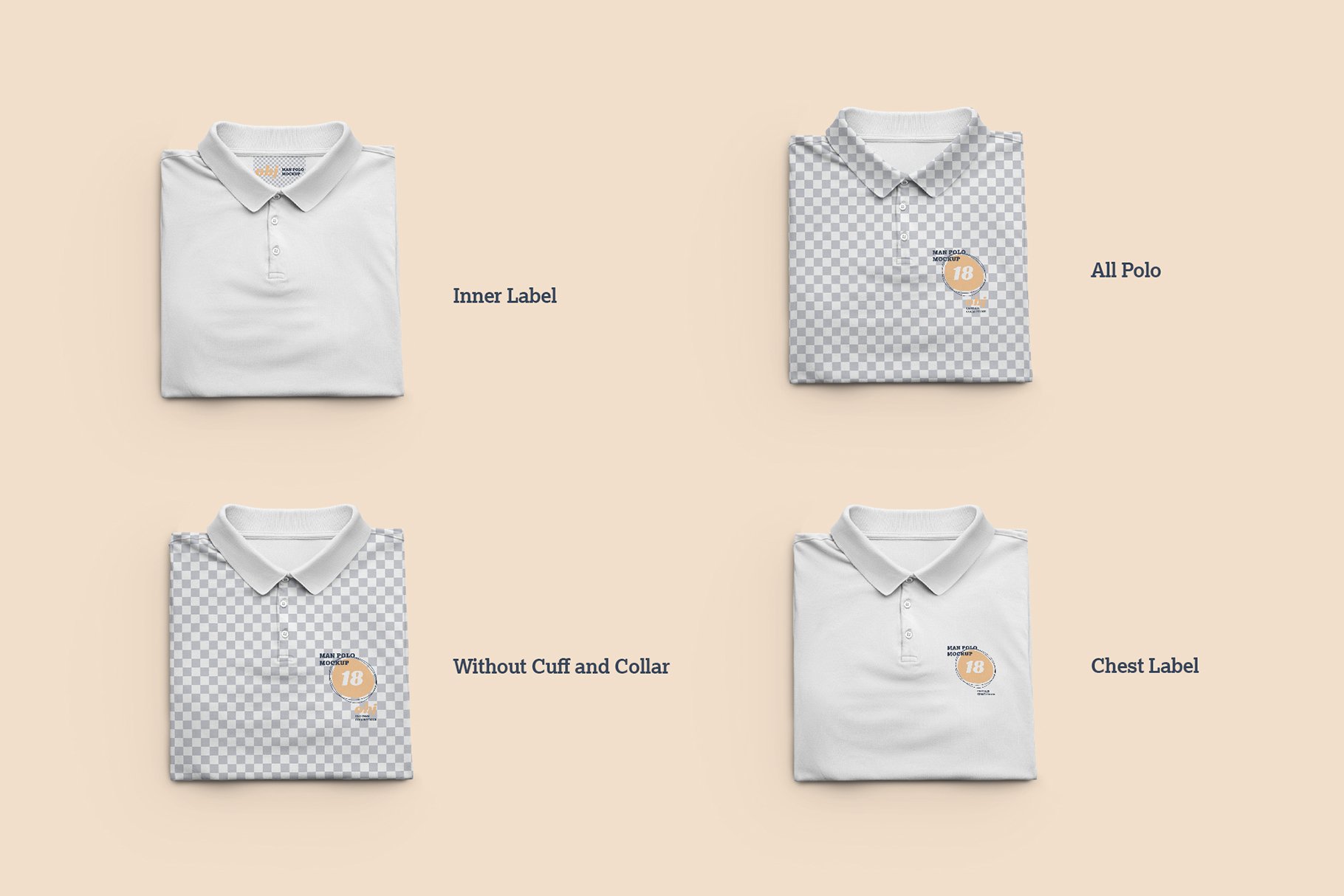 8款男士Polo半袖衫设计展示贴图样机模板 8 Mockups Men Polo