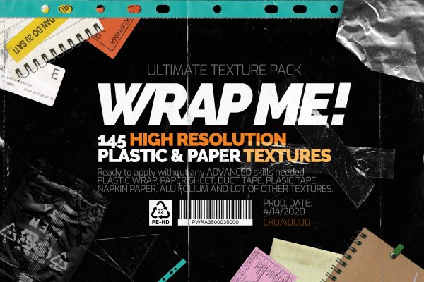 潮流塑料褶皱铝箔背景元素合集 Wrap Me! Ultimate Textures Pack