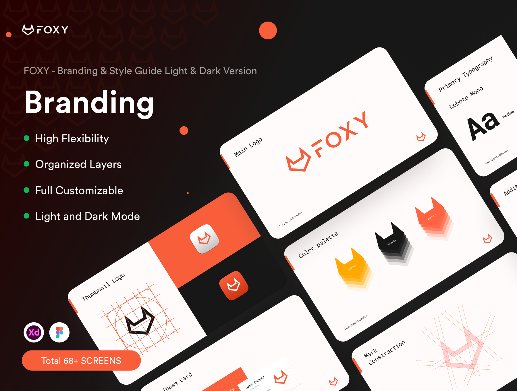 FOXY品牌和风格VI设计模版FOXY Brand Guideline – Branding & Style Guide