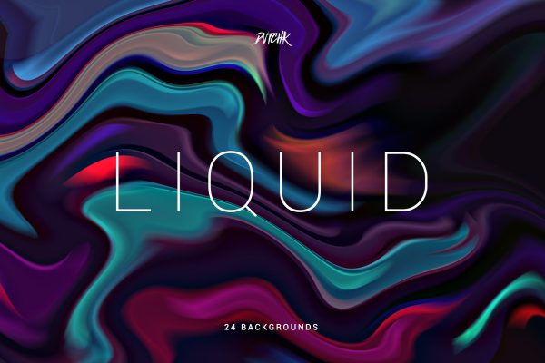 24款抽象波浪油漆流体海报设计背景纹理图片素材Liquid Colorful Abstract Backgrounds