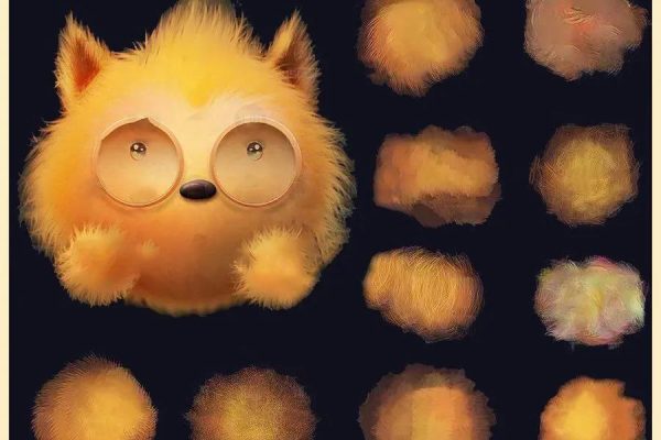 31款逼真的动物纤维毛发笔刷Procreate/PS