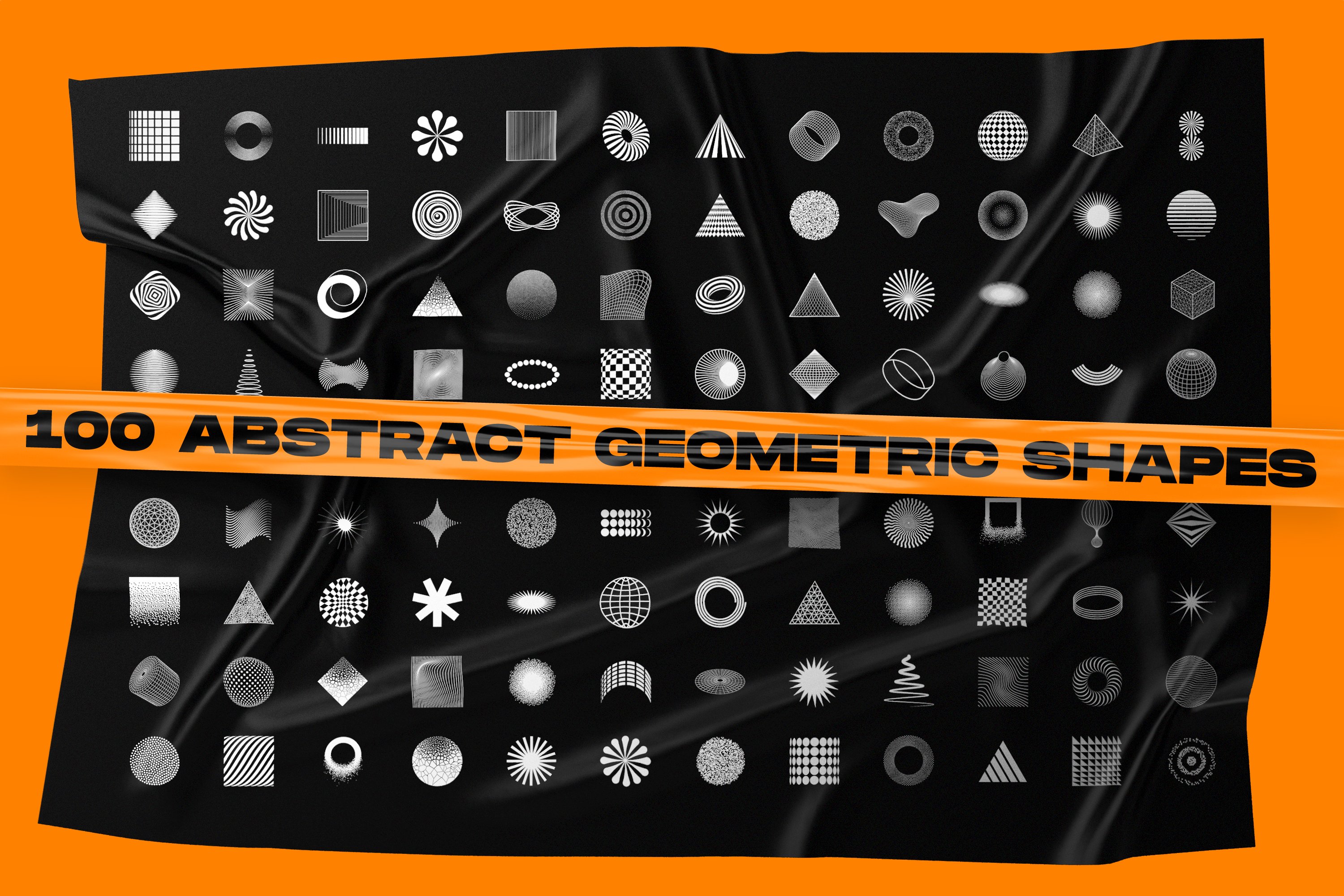200款抽象几何图标图形保鲜膜纹理背景设计素材