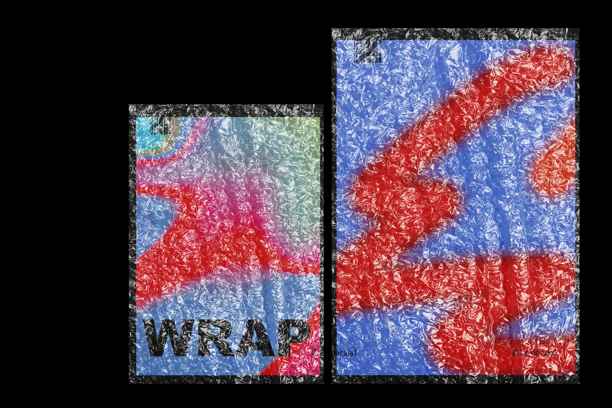 潮酷透明塑料气泡袋包装袋纹理样机 WRAP – 1 Bubble Wrap Texture Mockup