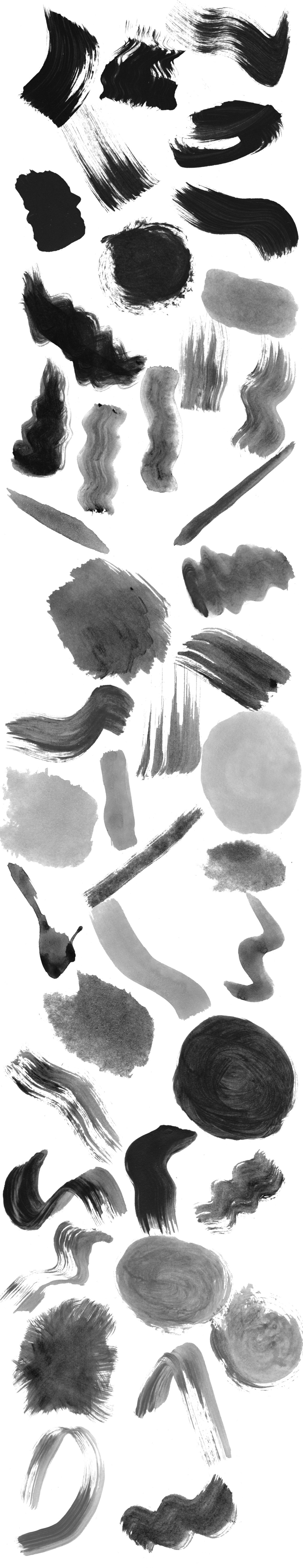 150款手绘毛笔笔刷 150 Handcrafted Acrylic Brushes