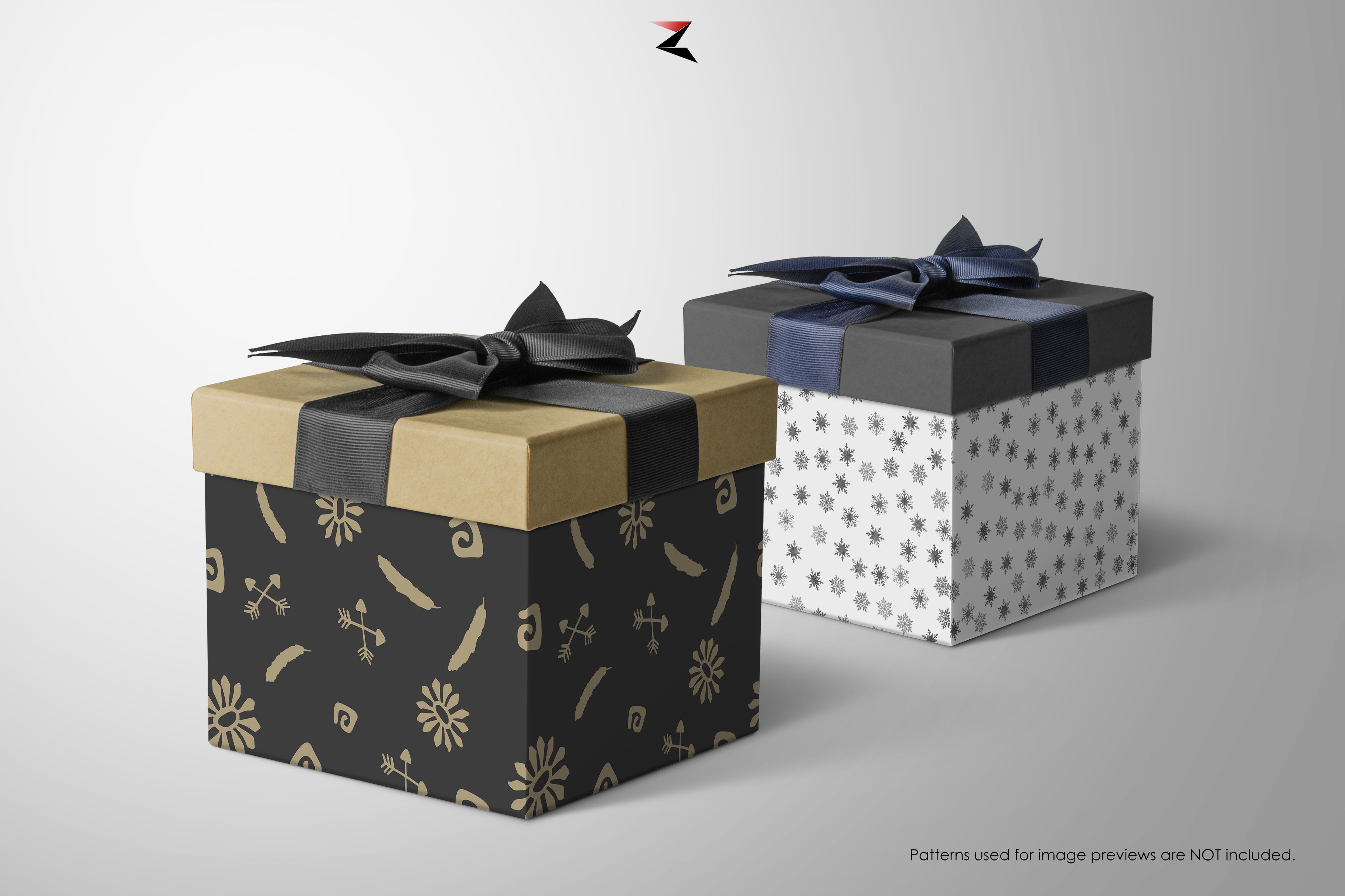 高质量礼品包装纸盒设计展示贴图样机模板
