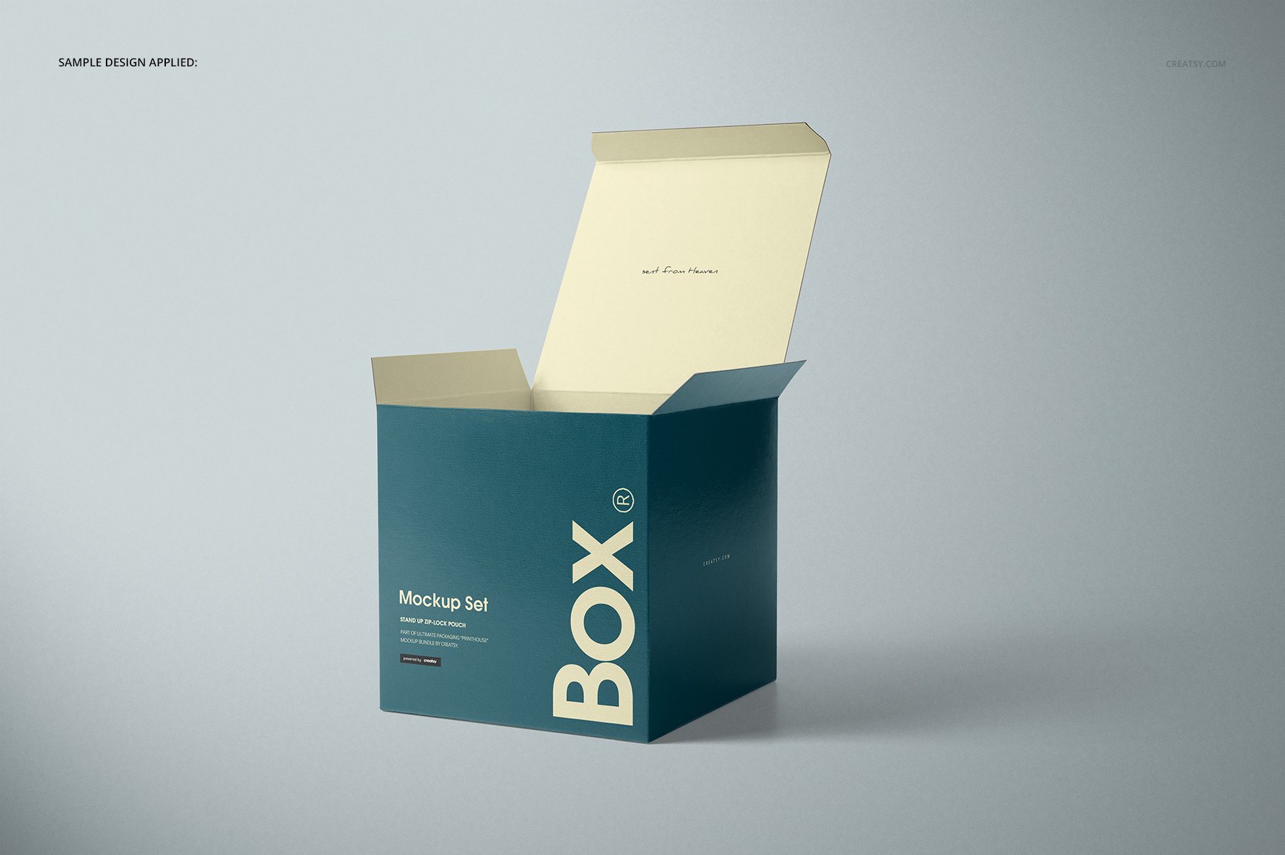 光泽方形产品礼物包装纸盒设计展示贴图样机